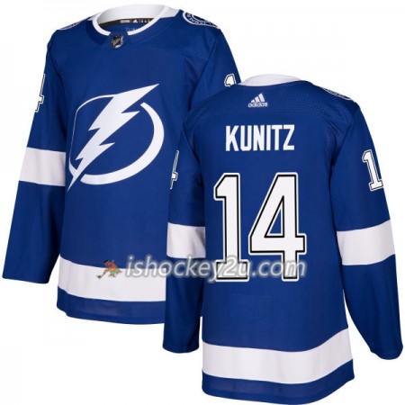 Mænd NHL Tampa Bay Lightning Trøje Chris Kunitz 14 Adidas 2017-2018 Blå Authentic